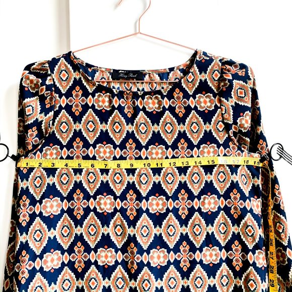 honey punch long sleeve pattern mod shift dress - Picture 4 of 4